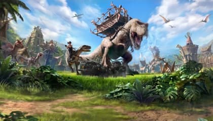 Dinosaurs return. Tame and ride into battle.