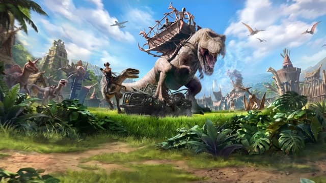 Dinosaurs return. Tame and ride into battle.