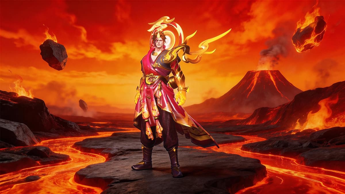 Archangel Ethereal Set Live! Scarlet Plume, Golden Armor with Celestial Power.