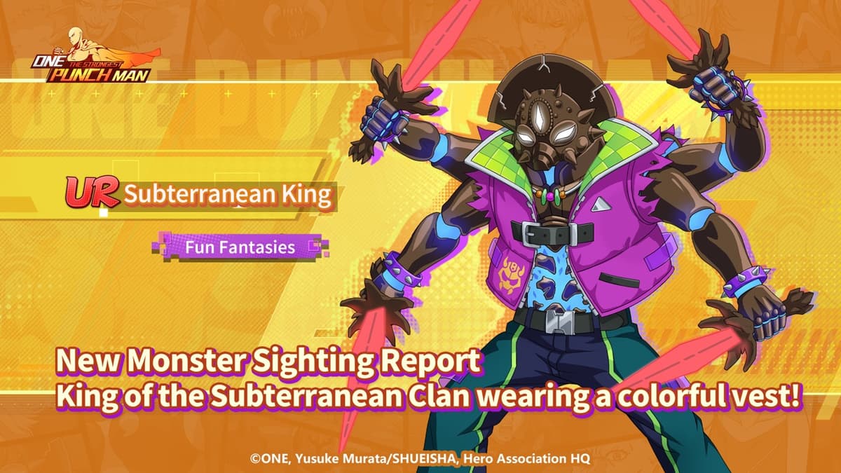 UR Subterranean King debuts! Subterranean King Wearing a colorful vest.